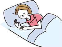 女性が眠っているイラスト